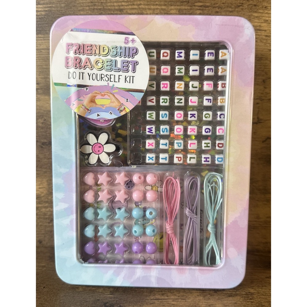 Friendship Bracelet DIY Kit Ages 5+ With Reusable See Through Tin Fast Shipping